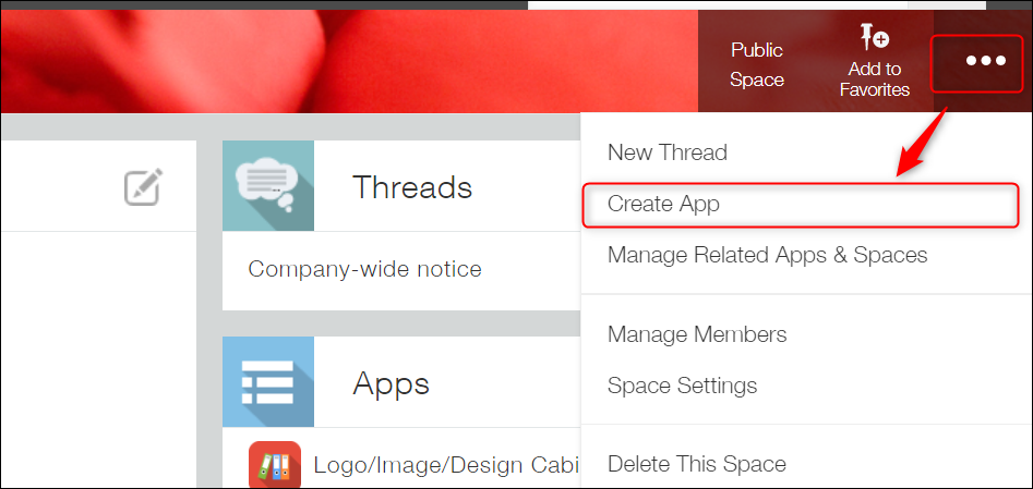 スクリーンショット：スペース画面の右側