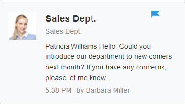 ภาพหน้าจอ: ไอคอน "ธง" บนการแจ้งเตือน