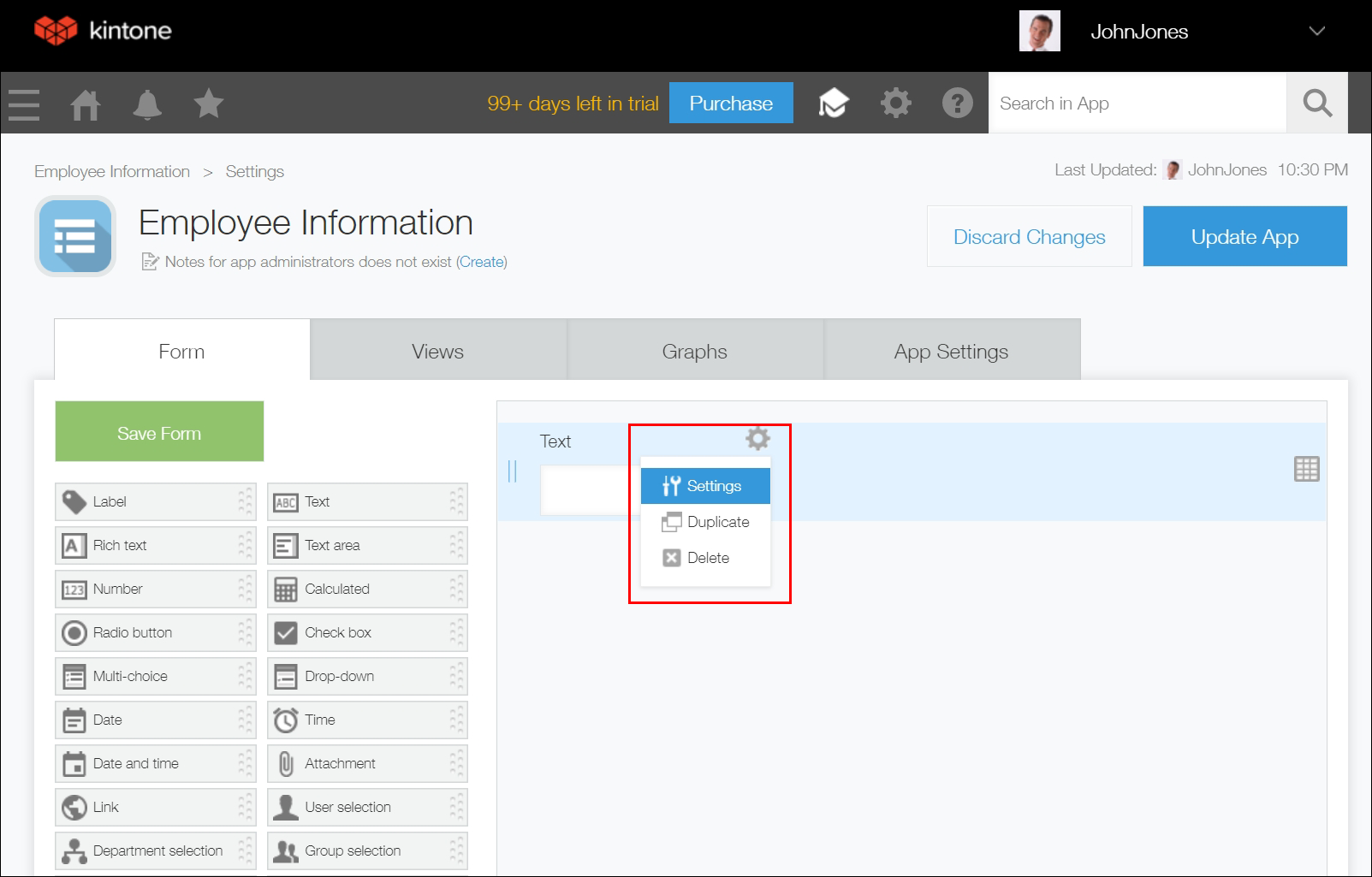 ภาพหน้าจอ: คลิกไอคอน "การตั้งค่า"