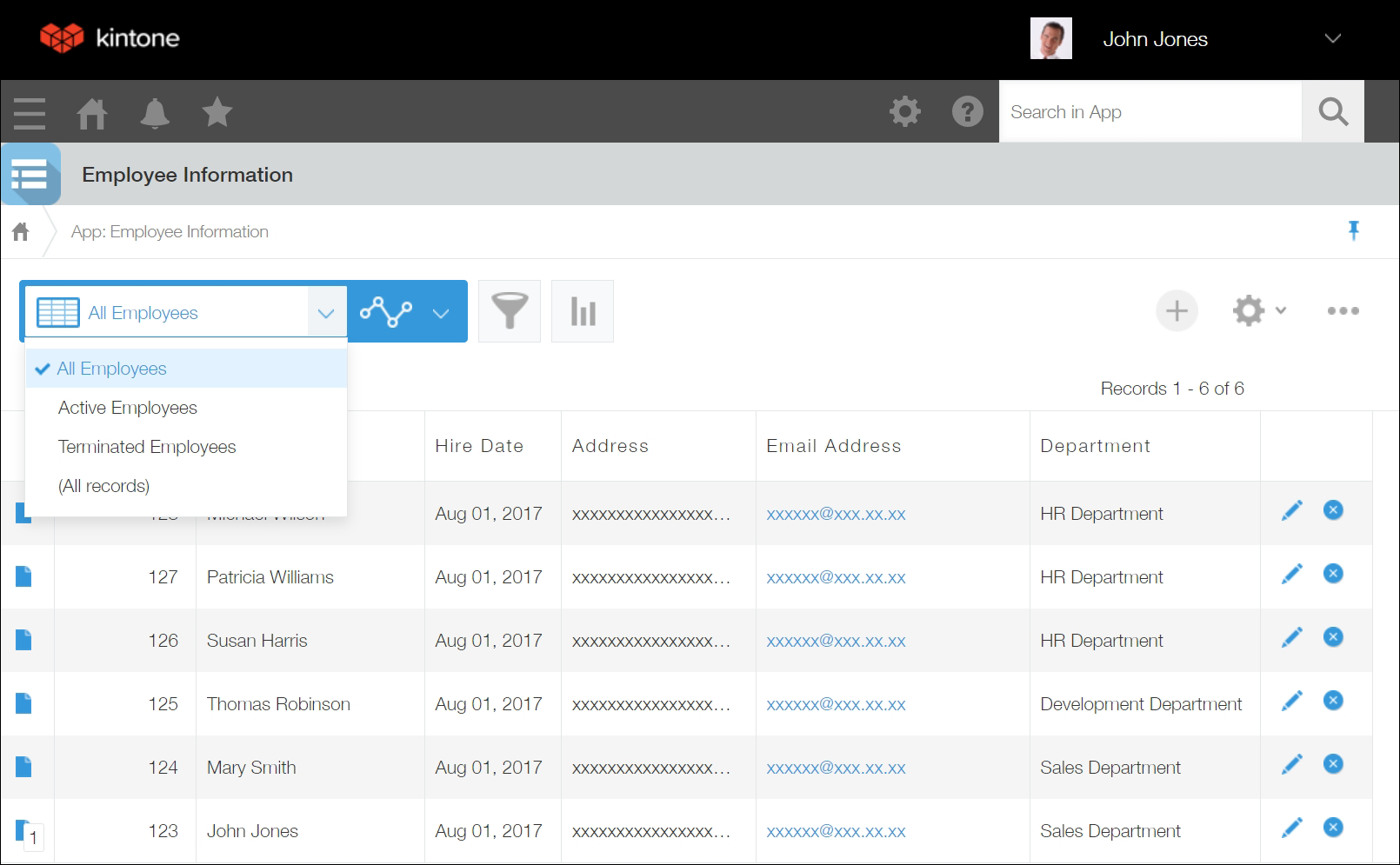 หน้าจอ "มุมมอง" ของแอปจะปรากฏขึ้น