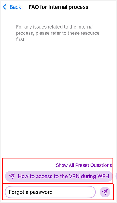 スクリーンショット：質問や指示を入力している様子
