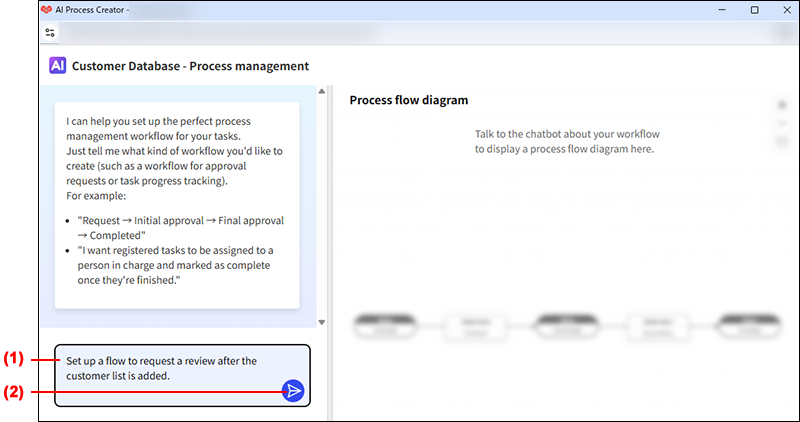 ภาพหน้าจอ: ภาพรวมของ AI Process Creator