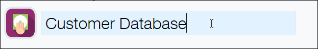ภาพหน้าจอ: การป้อนชื่อแอป