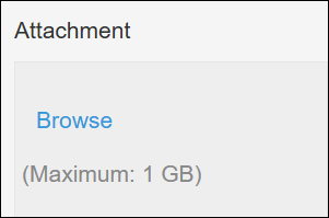 ภาพหน้าจอ: เน้นช่อง "สิ่งที่แนบมา"