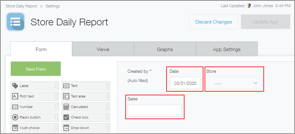 ภาพหน้าจอ: แอป "Store Daily Report"