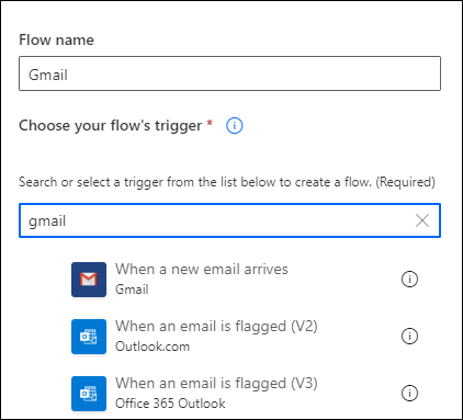 ภาพหน้าจอ: หน้าจอสำหรับค้นหาทริกเกอร์
