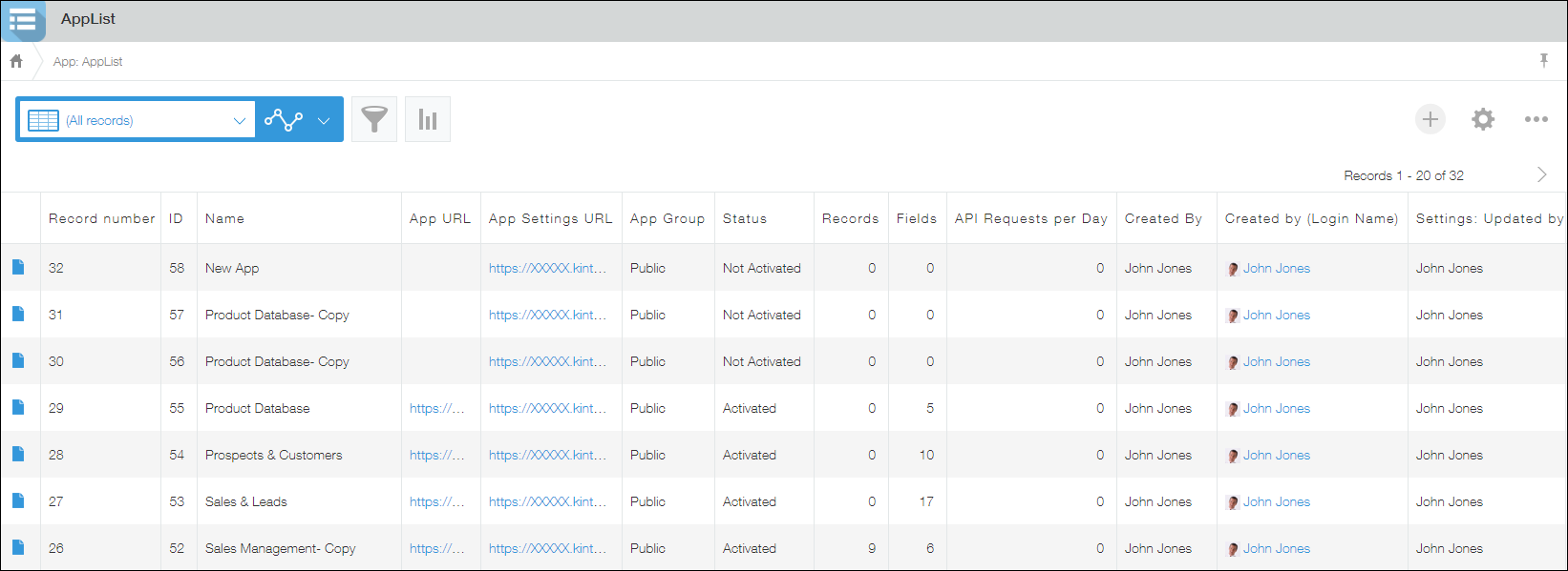 ภาพหน้าจอ: ตัวอย่างแอปจัดการแอป