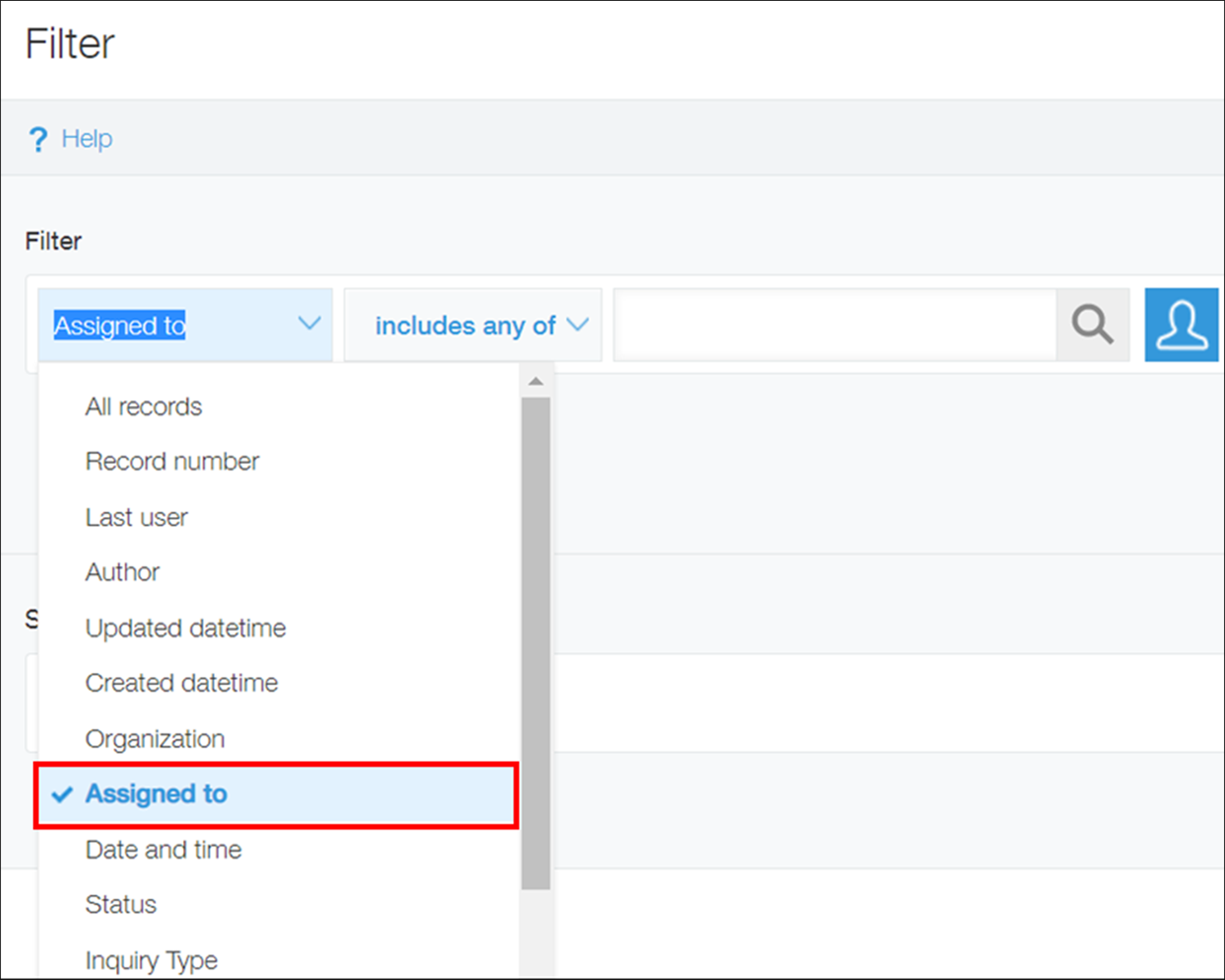 ภาพหน้าจอ: เลือกฟิลด์แล้ว