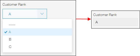 ภาพหน้าจอ: ตัวอย่างของฟิลด์ "ดรอปดาวน์"
