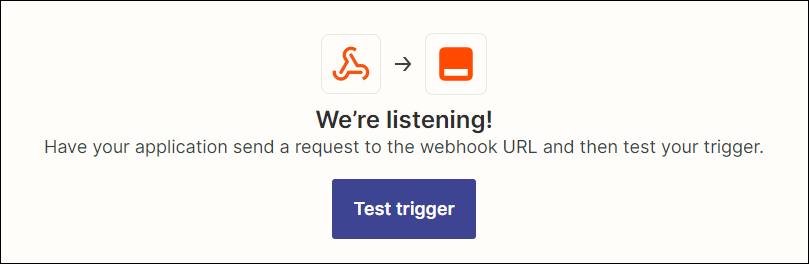 截图：页面中显示［Test trigger］