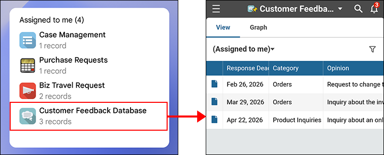 截图：未处理列表小部件