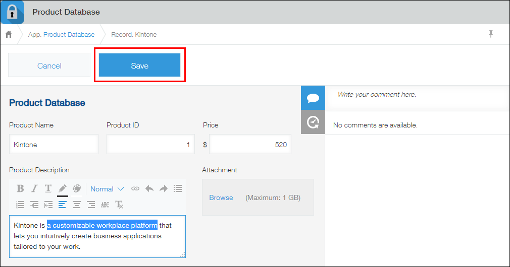 截图：用线框圈出［保存］按钮