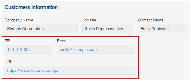 截图:设置了链接部件的示例