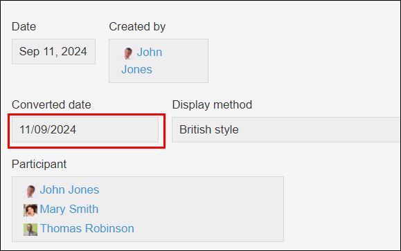 截图:用红色线框圈出设置显示各国日期的字段
