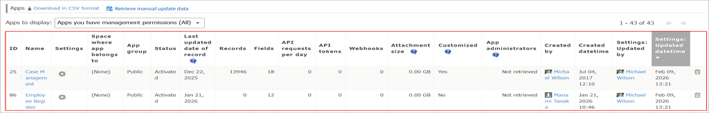 截图：应用列表