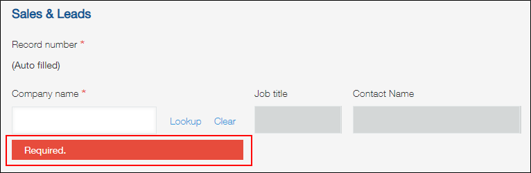 截圖:欄位下方顯示錯誤訊息