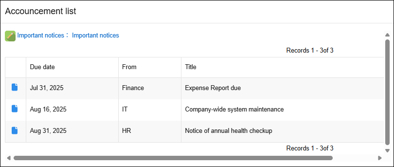 截圖:記錄清單小工具範例