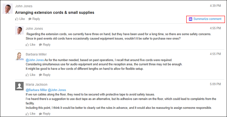 截圖：AI主題摘要的使用畫面