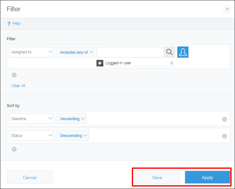 截圖：表示［儲存］按鈕與［套用］按鈕的位置