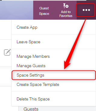 截圖：框線強調［設定空間］連結