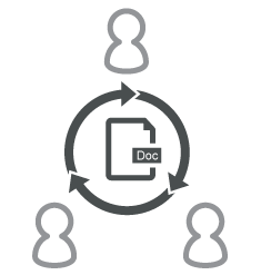 示意圖：使用應用程式管理業務流程