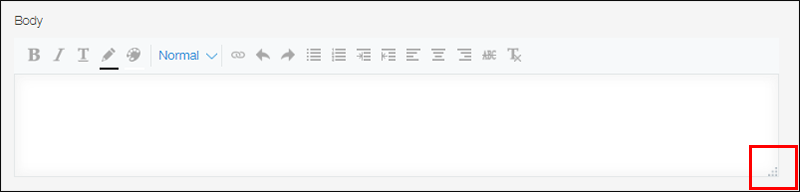 截圖：框線強調［文字編輯方塊］欄位輸入欄的右下角