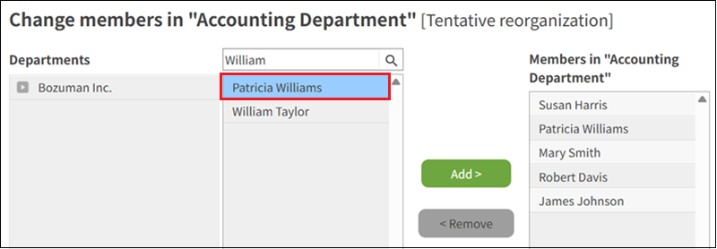 Screenshot: Target users are selected