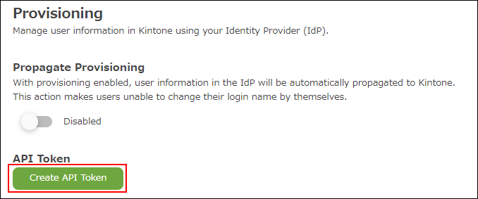 Screenshot: "Create API token" is highlighted
