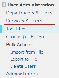 Screenshot: "Job titles" is highlighted