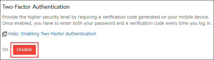 Screenshot: "Disable" is highlighted
