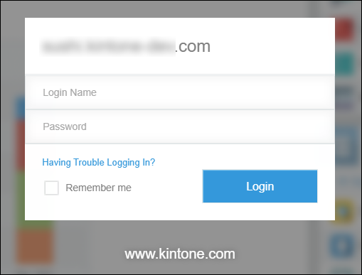Screenshot: The login screen. The fields to enter "Login Name" and "Password" are displayed.