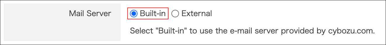 Screenshot: "Built-in" is selected