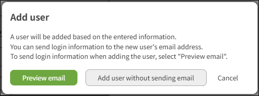 Screenshot: The "Add user" dialog is displayed