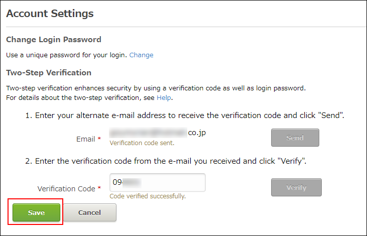 Screenshot: "Enable Two-Step Verification" is highlighted