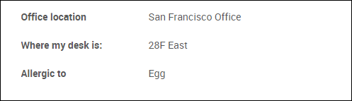 スクリーンショット：表示順を変更する前のプロフィール画面のレイアウトを示している