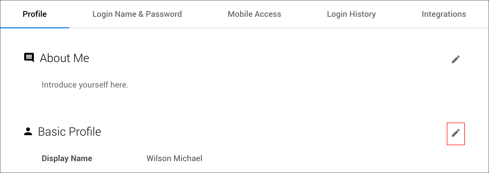Screenshot: The change button is highlighted