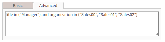 Screenshot: Entering a conditional expression for dynamic groups
