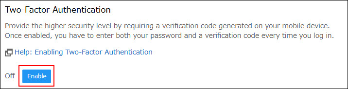 Screenshot: "Enable" is highlighted