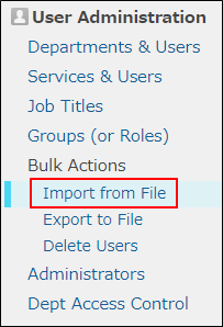 Screenshot: "Import from file" is highlighted