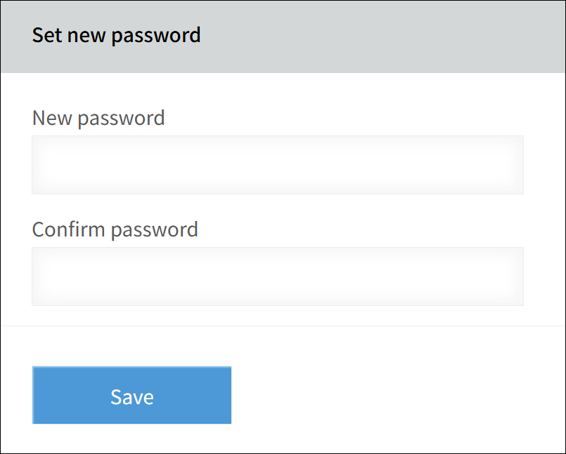 Screenshot: Screen to reset password
