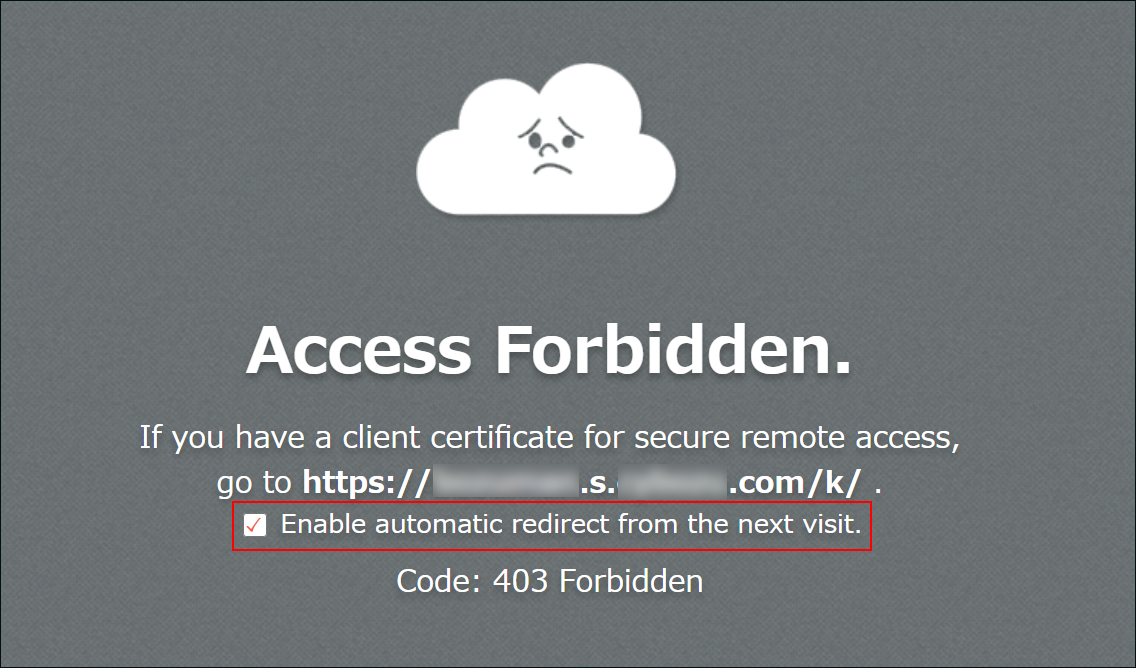Screenshot: The check box is selected