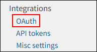 Captura de pantalla: "OAuth" está resaltado