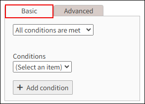 Captura de pantalla: se ha seleccionado "Básico"
