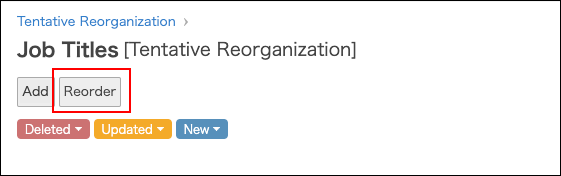 Captura de pantalla: "Reordenar" está resaltado
