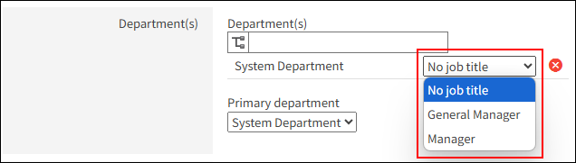 Captura de pantalla: Se muestran los departamentos disponibles