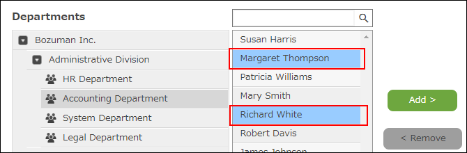 ภาพหน้าจอ: การเลือกผู้ใช้เป้าหมาย