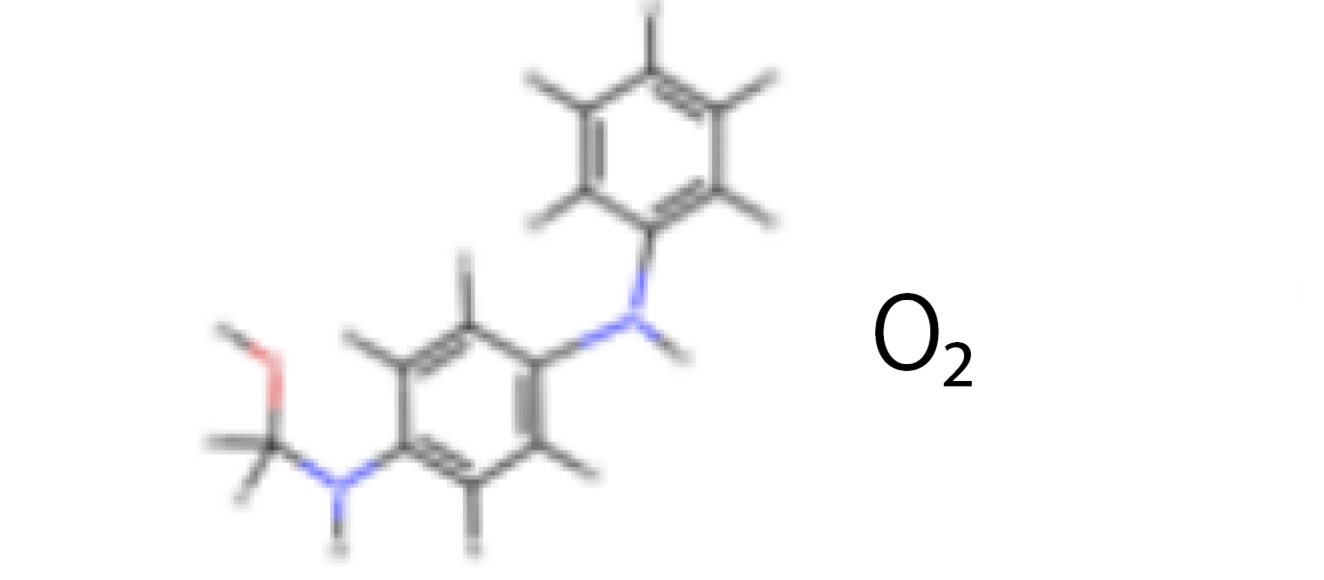 Products formed when alkyl groups capture ozone.