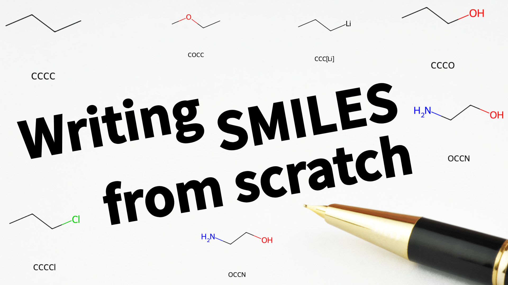 Writing SMILES from scratch