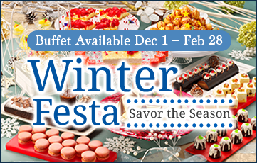 好きなものを好きなだけ味わう季節のビュッフェを家族みんなで味わい尽くす。季節限定の冬フェスタ開催中。