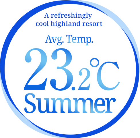 Too cool highland resort Summer with an average temperature of 23.2°C~